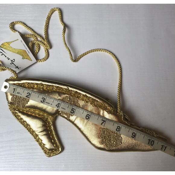 Vintage Y2k NWT Deadstock Andy Warhol Pop Art Avant Garde Babs Gold Shoe Purse - Picture 9 of 13